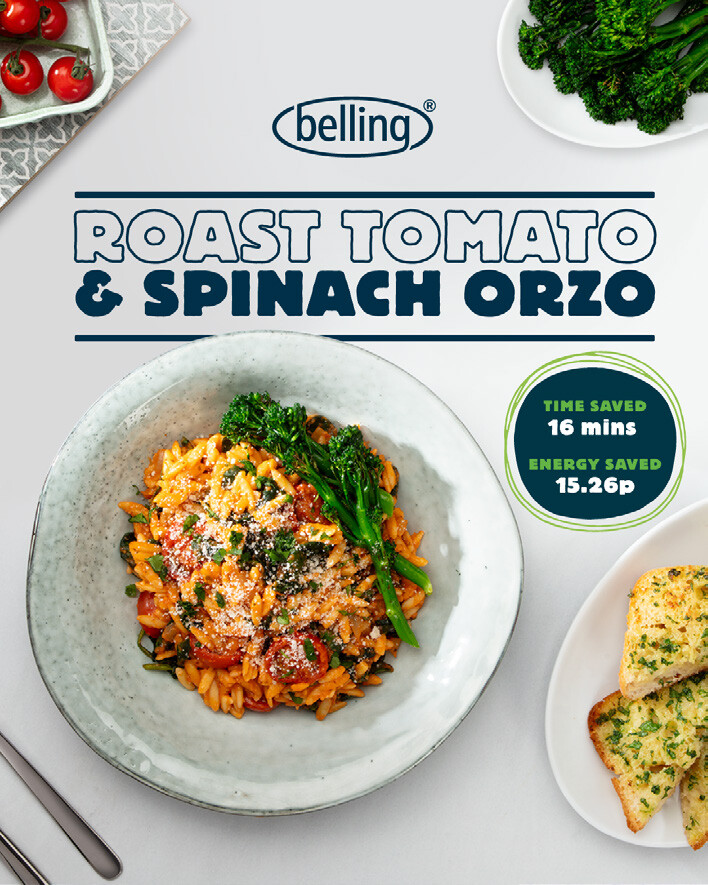 Belling roast tomato and spinach orzo social campaign artwork