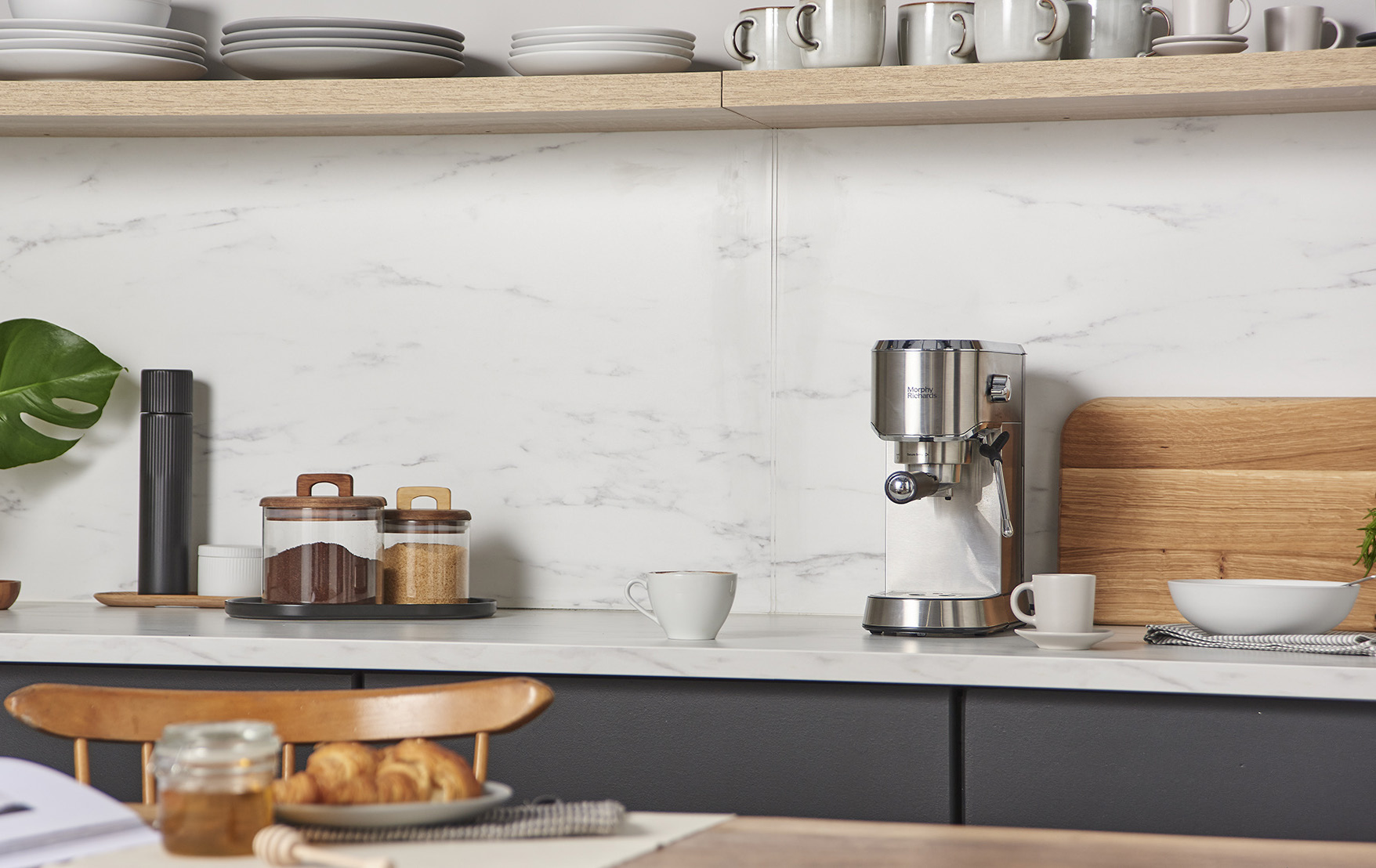Morphy Richards Compact Espresso Machine in a kitchen setting