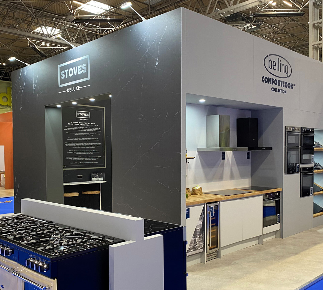 Exterior view of the Stoves and Belling exhibition stand